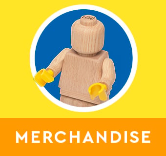LEGO merchandise – minifigur i træ med gule hænder