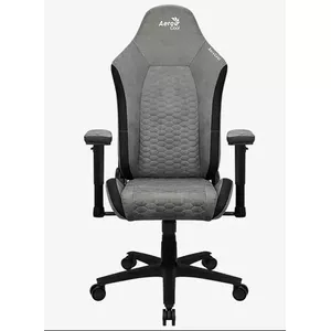 Spēļu krēsls AEROCOOL Crown AeroSuede — augšējais ergonomiskais, polsterēts sēdeklis, Stone Grey, max 150 kg