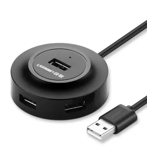 USB sadalītājs UGREEN 20277 4 porti USB 2.0, kabelis 1,0 m, melns