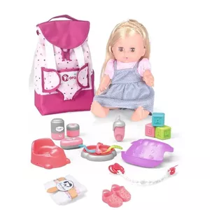 KO Lovely Baby Doll 36 cm with Backpack Set and Drink and Pee Function