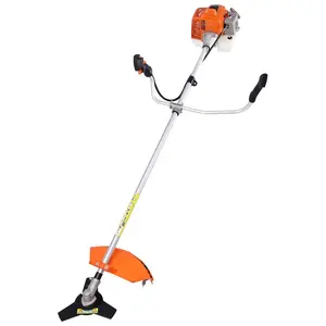 BESK CG650 Petrol Brushcutter with 63cc 2.2kW Engine, 28mm Shaft, 3-Tooth Blade and Nylon Trimmer Head