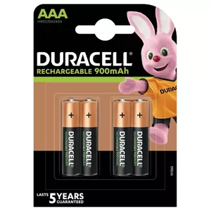 Rechargeable AAA Batteries Duracell Turbo 900mAh — Pack of 4