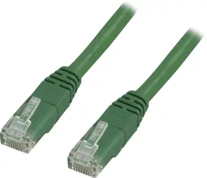 DELTACO G05-TP Cat5e U/UTP Network Patch Cable RJ-45 Male to Male Gold-Plated Contacts Green 0.5 m