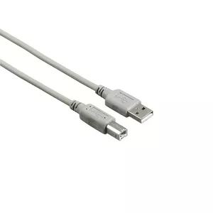 Кабель USB 2.0 HAMA 00200900 — 1,5 м, USB A на USB B, серый